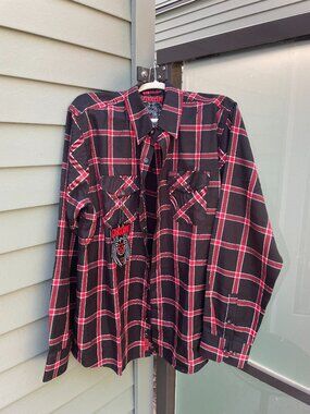 Dixxon Flannel Company The Widow Plaid Button Up Shirt XL NWT